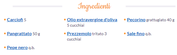 Carciofini al forno ingredienti